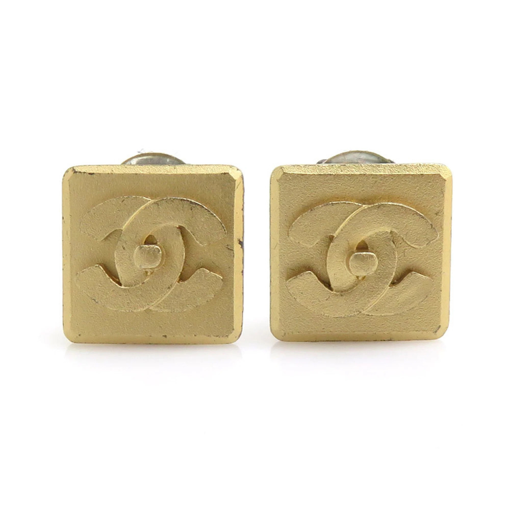 CHANEL Gold Logo Earrings - Picture 1 of 14